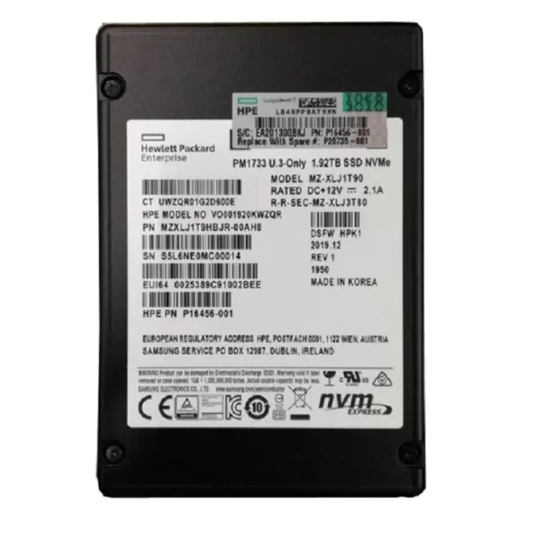 قیمت هارد سرور HPE 1.92TB NvME sas PM1733